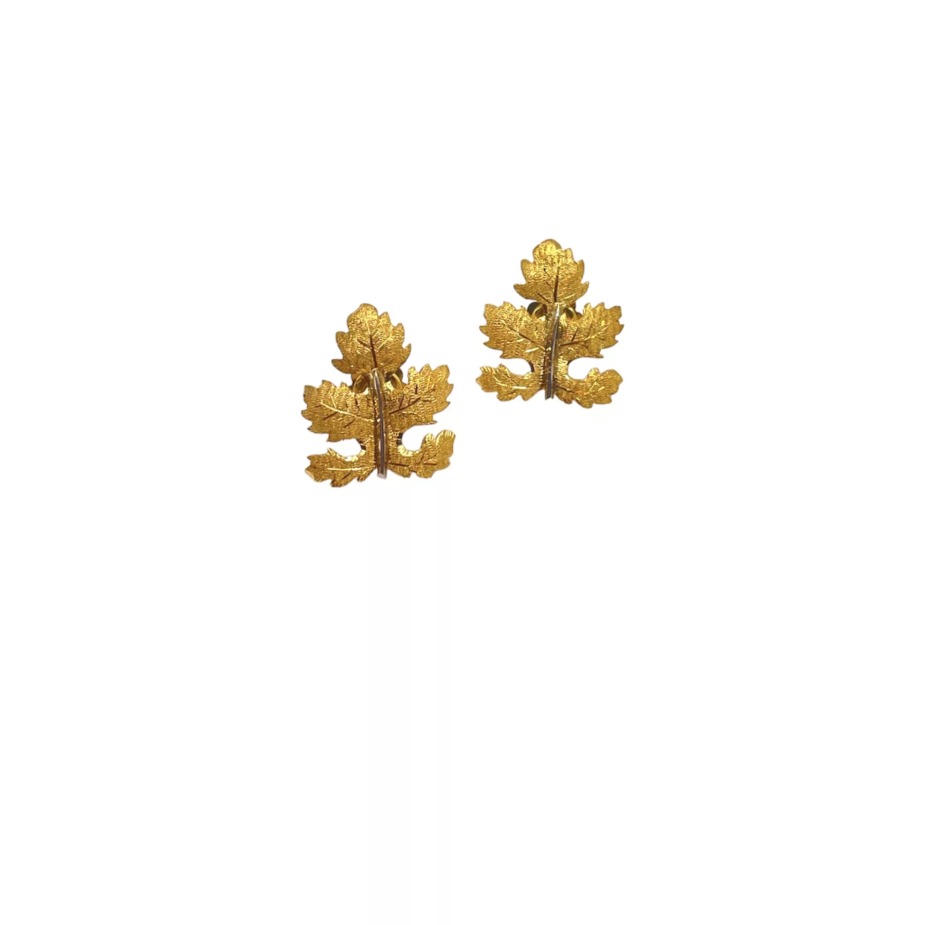Orecchini foglie in oro giallo